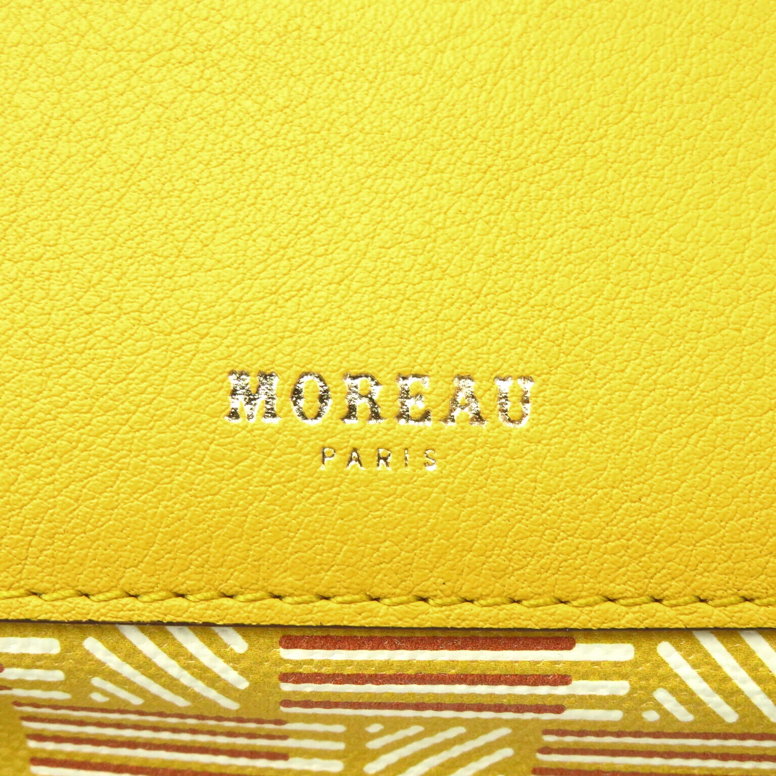 MOREAU PARIS Bifold Wallet PVC Canvas Leather Yellow