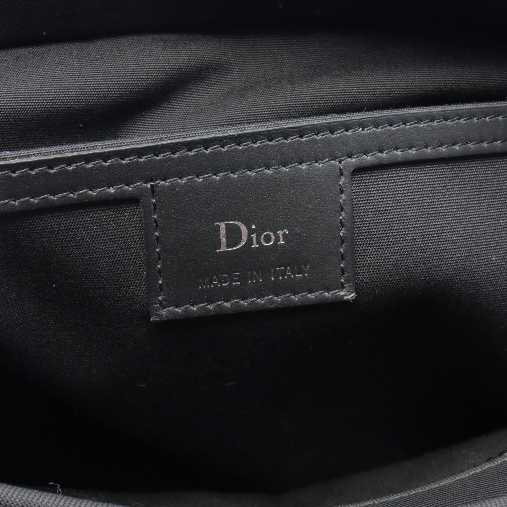 Dior Nylon Leather Shoulder Bag Black