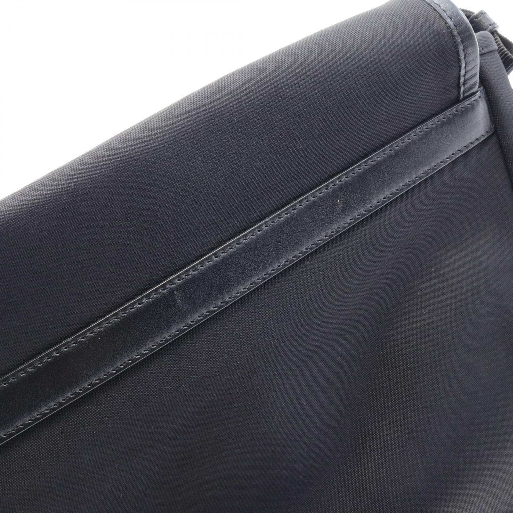 Dior Nylon Leather Shoulder Bag Black