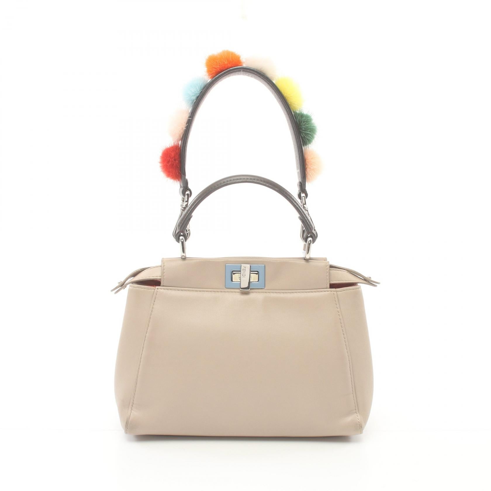 Fendi Mini Peekaboo Leather Handbag 8BN244