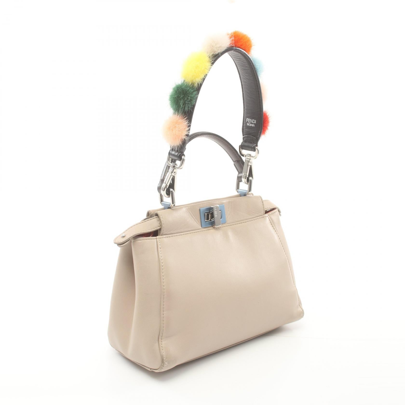 Fendi Mini Peekaboo Leather Handbag 8BN244