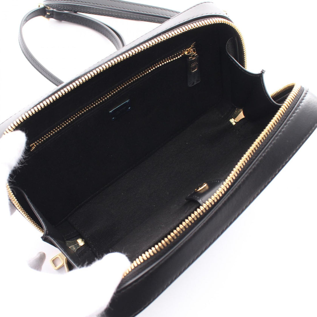 D&G Leather Camera Shoulder Bag Black