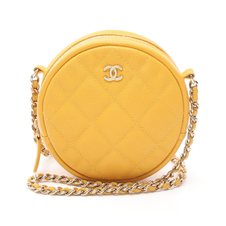 Chanel Caviar Mini Classic Shoulder Bag Yellow