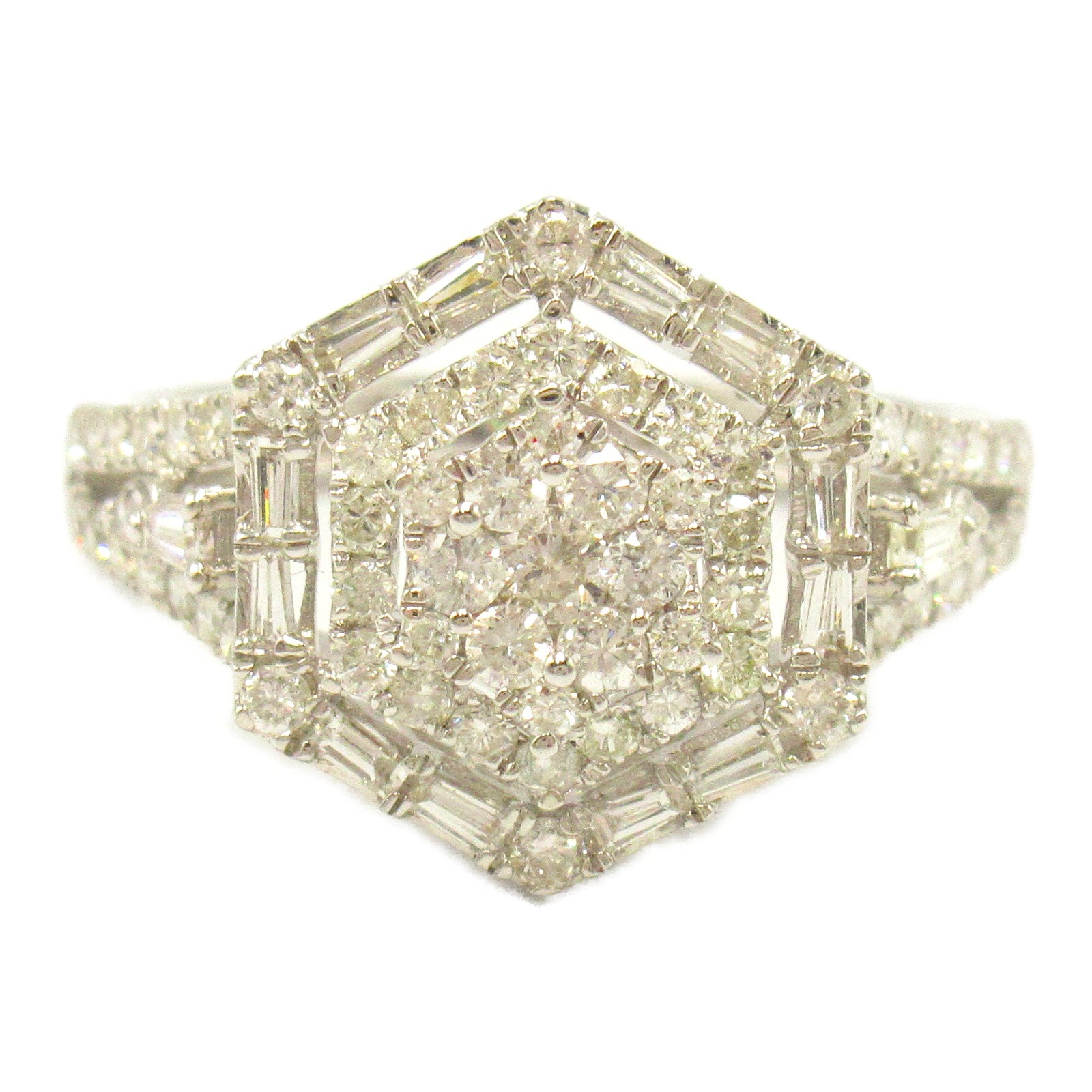 K18WG White Gold Diamond Ring Jewelry