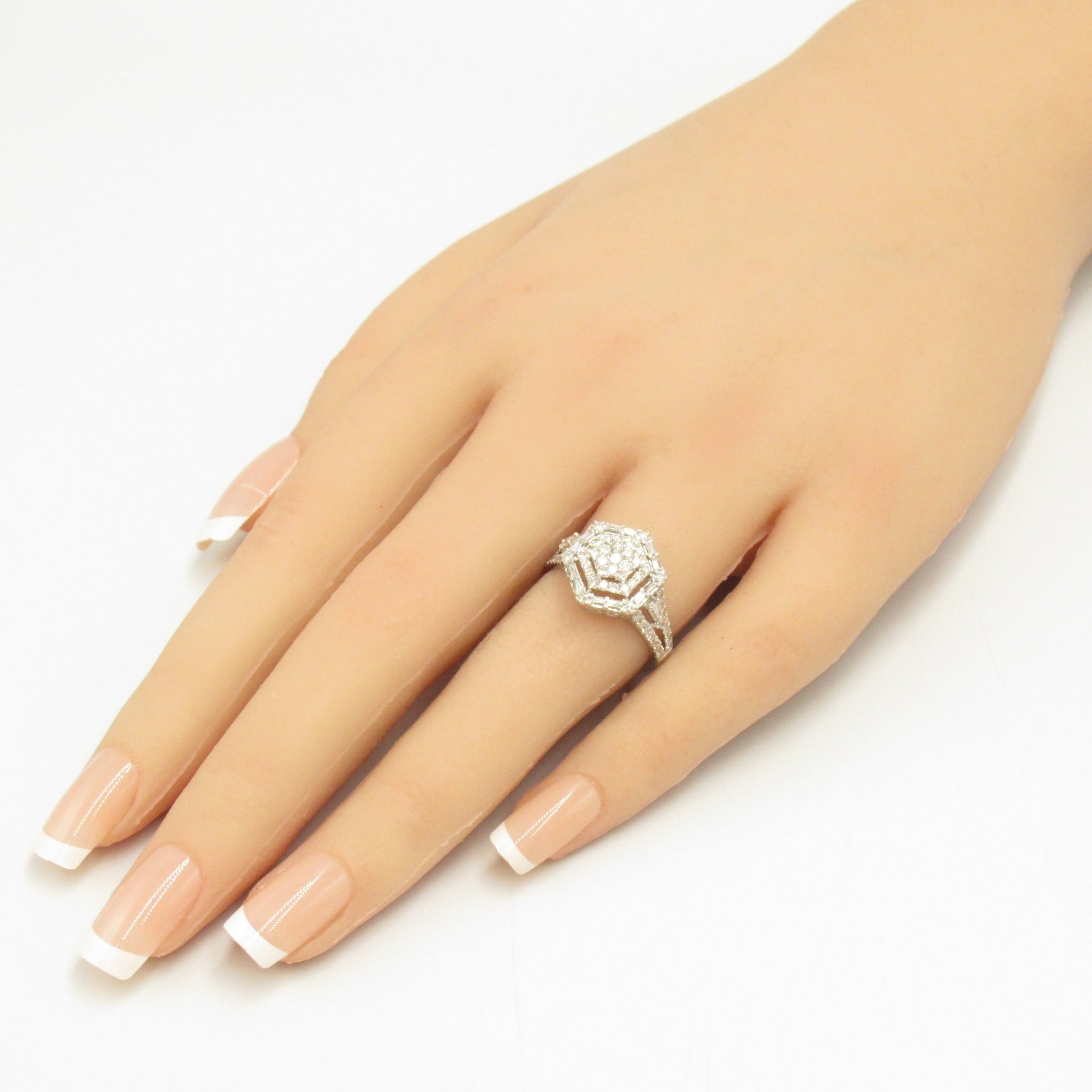 K18WG White Gold Diamond Ring Jewelry