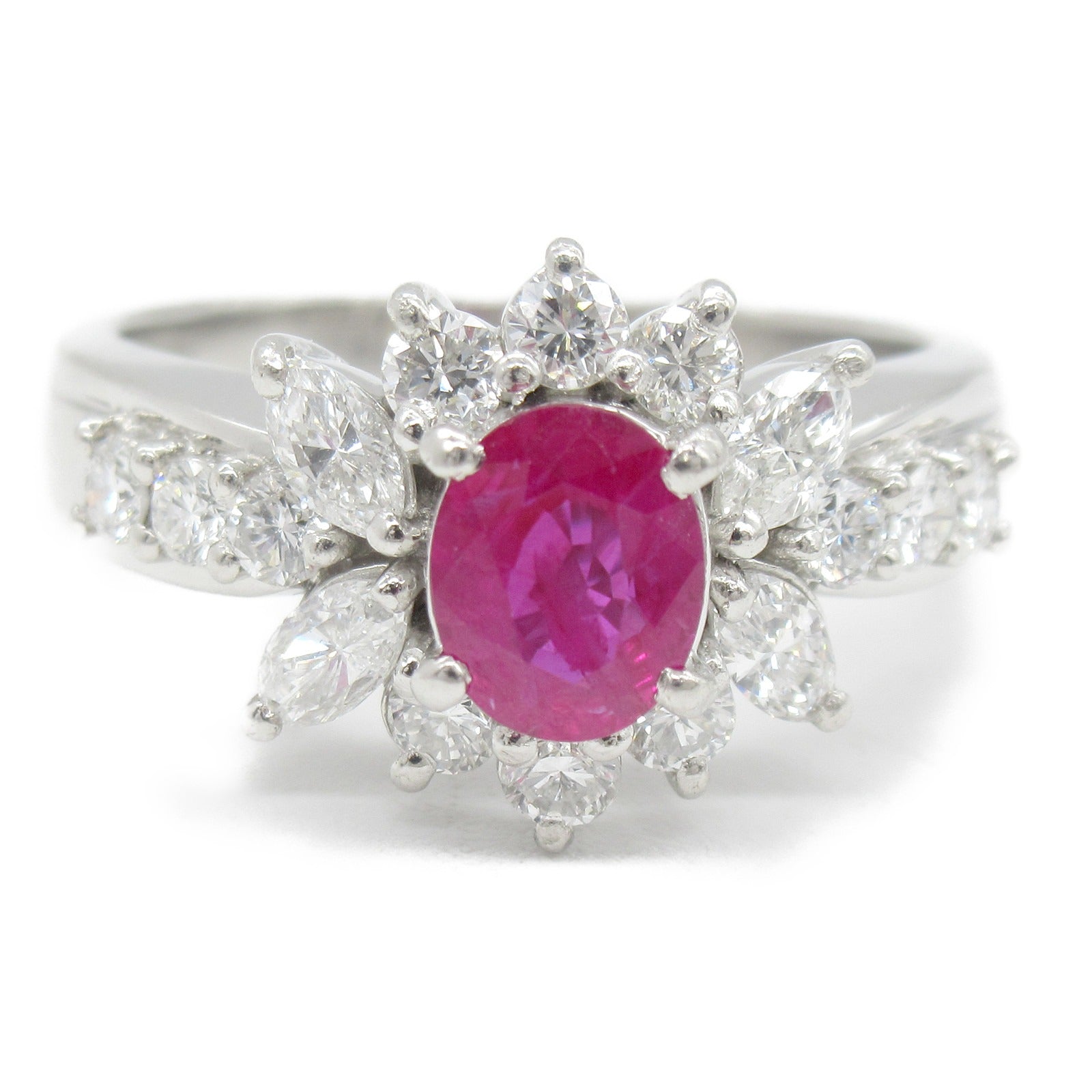 Platinum Ruby Diamond Ring Jewelry