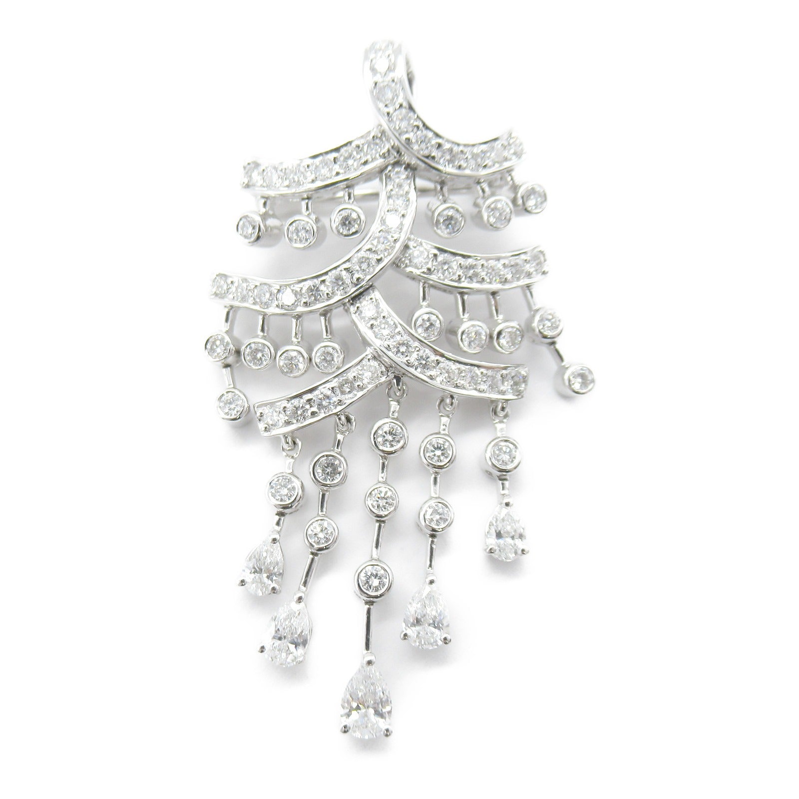 Diamond Brooch K18WG White Gold Jewelry