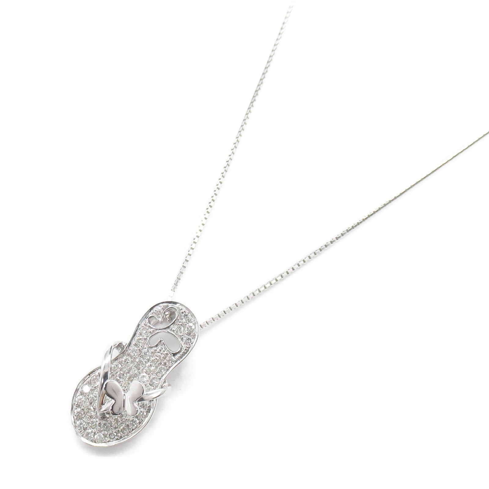 Diamond Necklace K18WG White Gold Jewelry