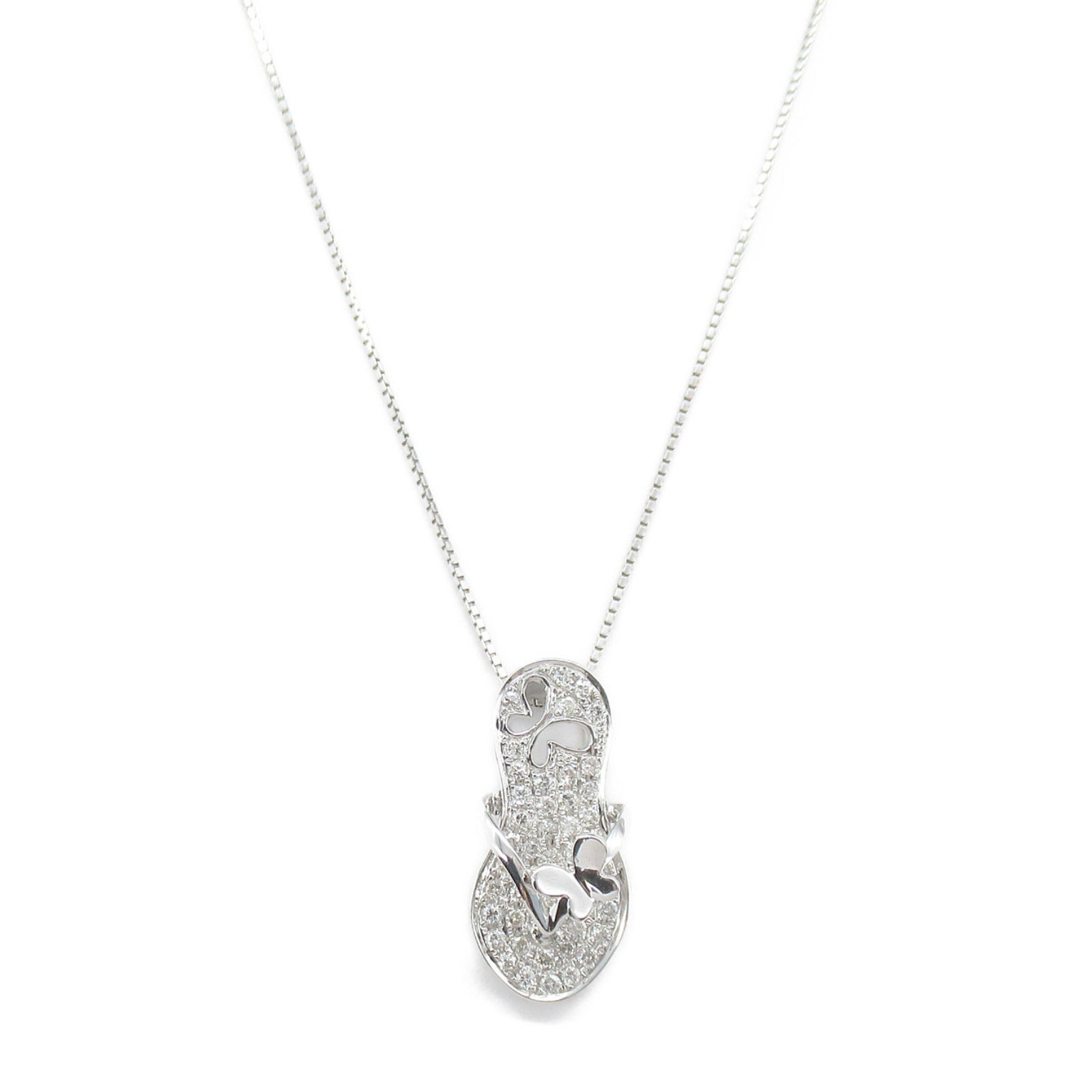 Diamond Necklace K18WG White Gold Jewelry