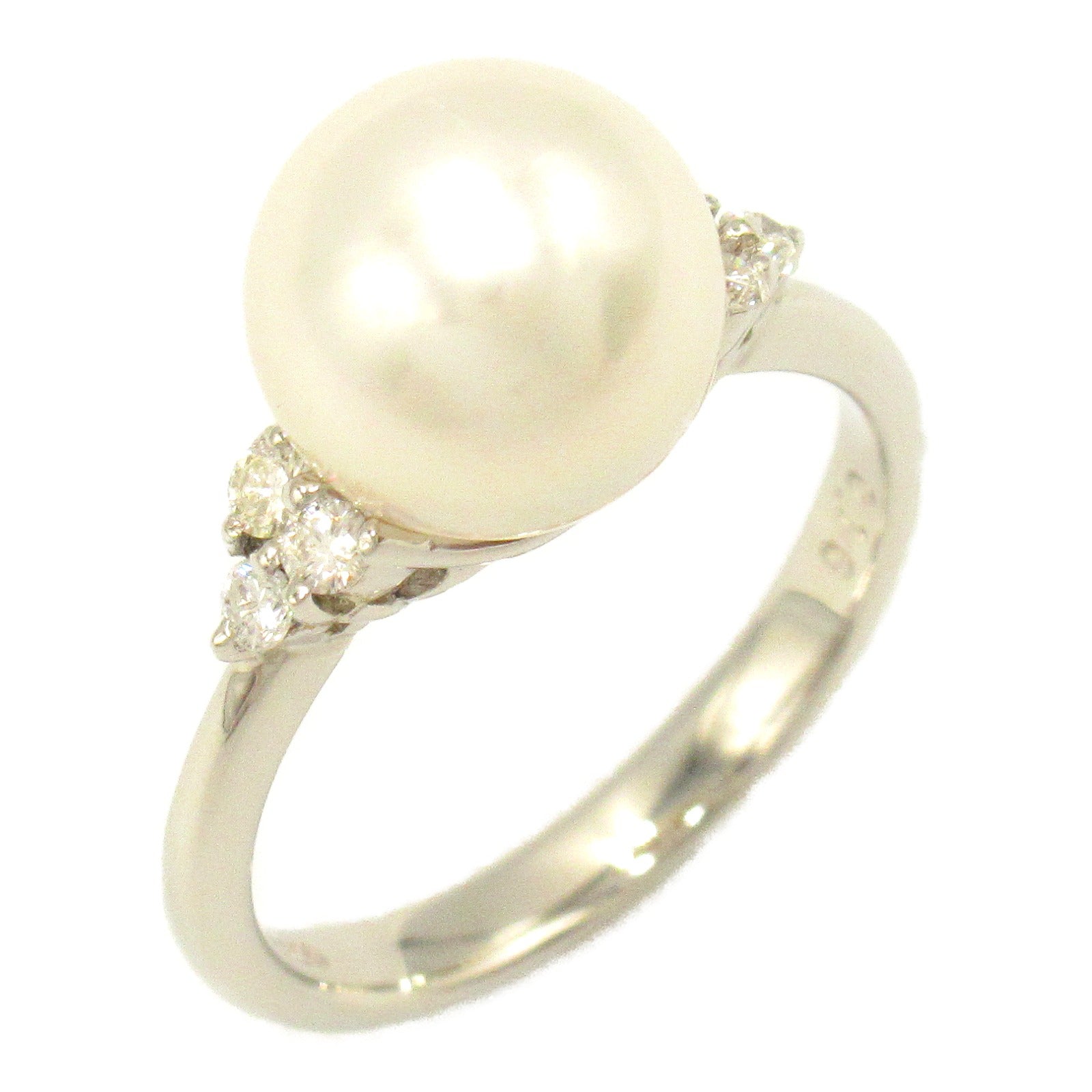 Akoya Pearl Diamond Ring Pt900 Platinum