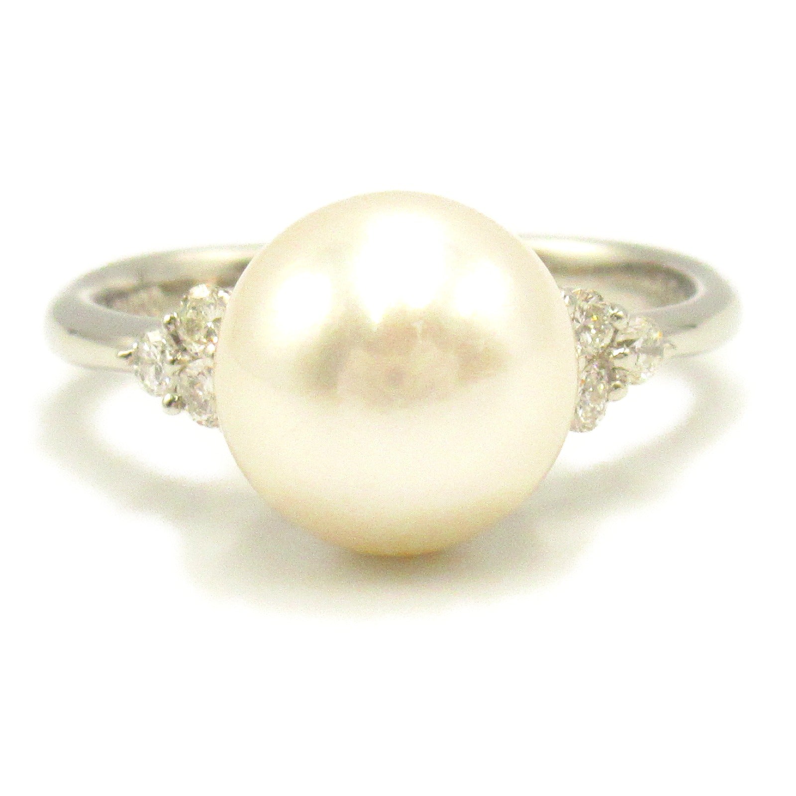 Akoya Pearl Diamond Ring Pt900 Platinum