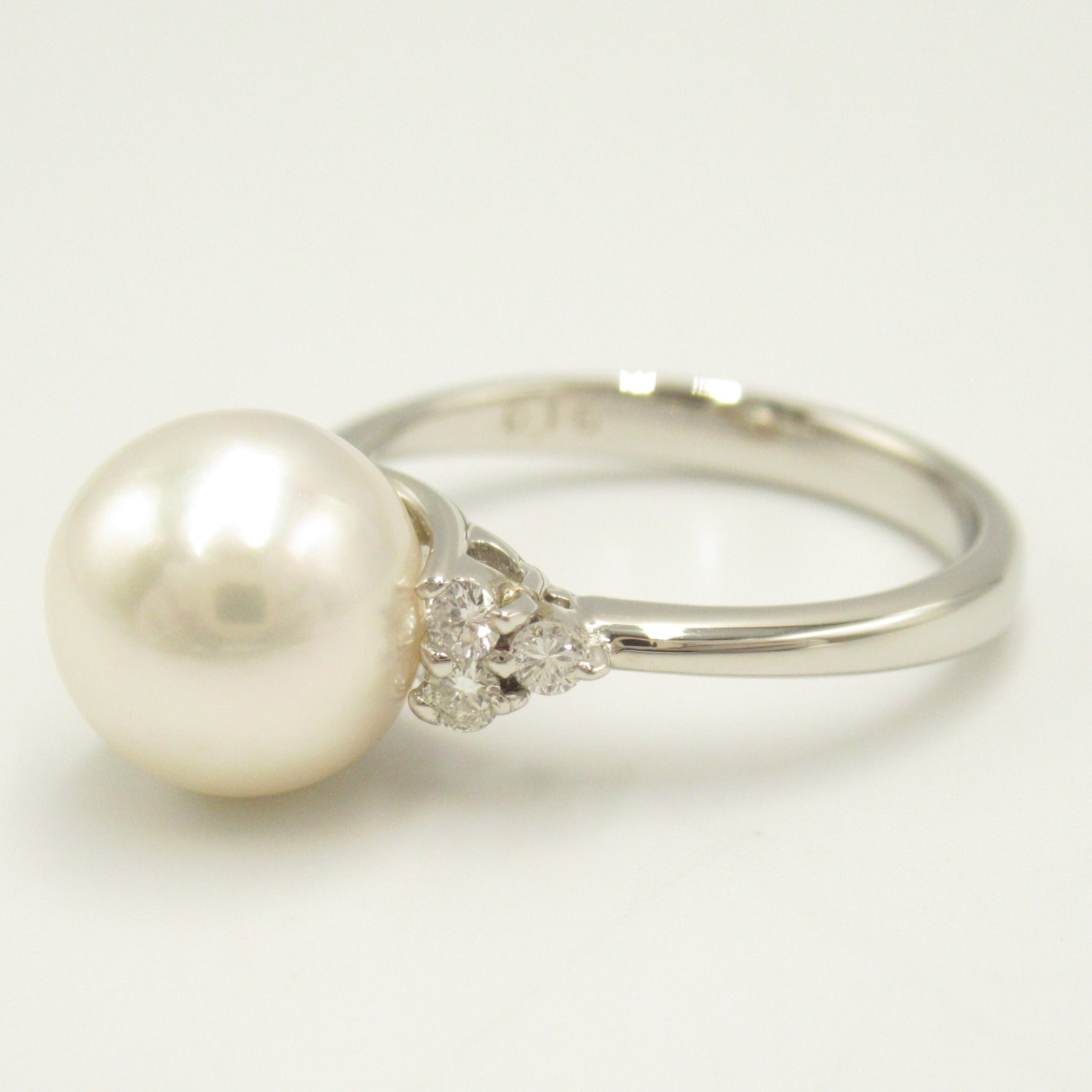 Akoya Pearl Diamond Ring Pt900 Platinum