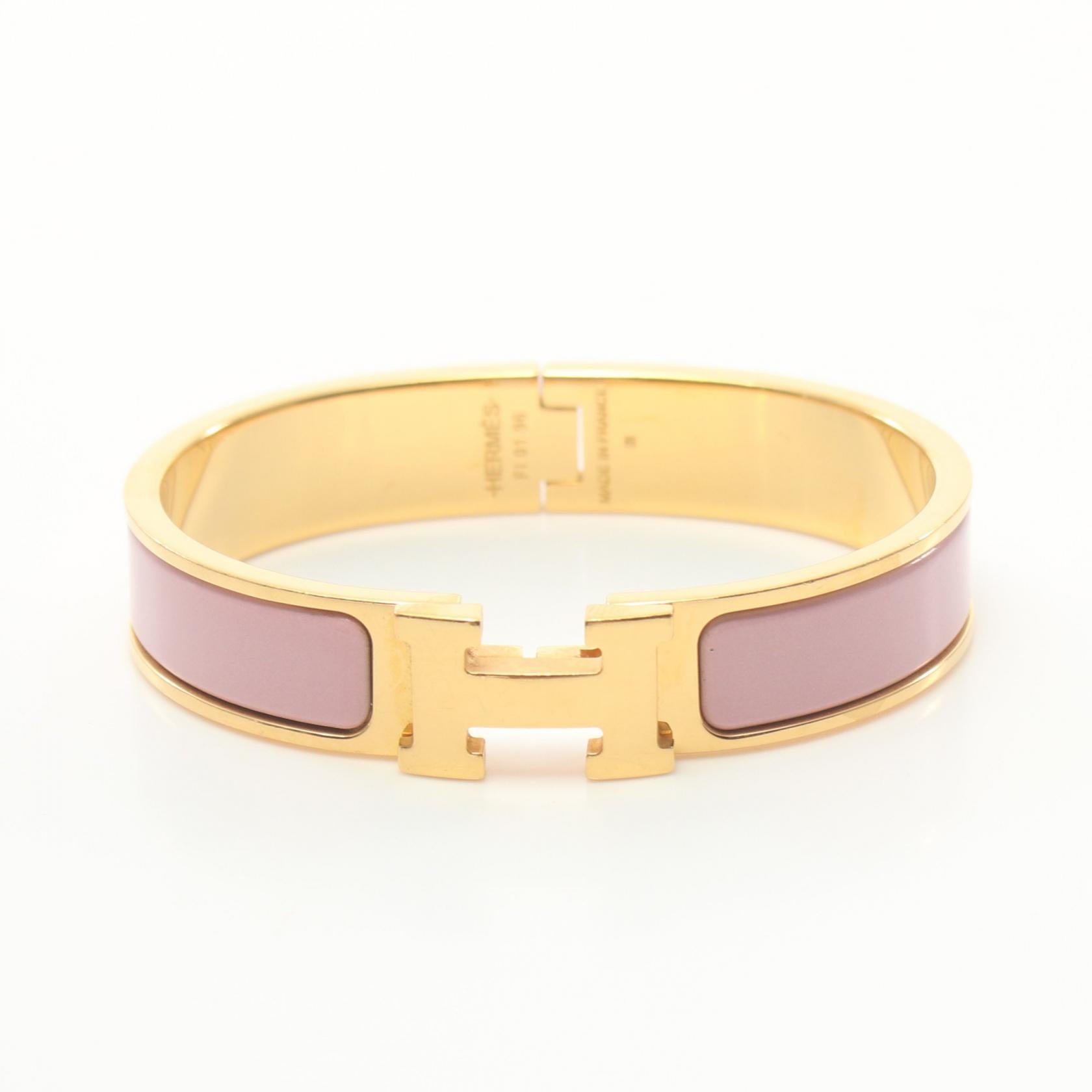 Hermes Click H Bangle Gold Enamel