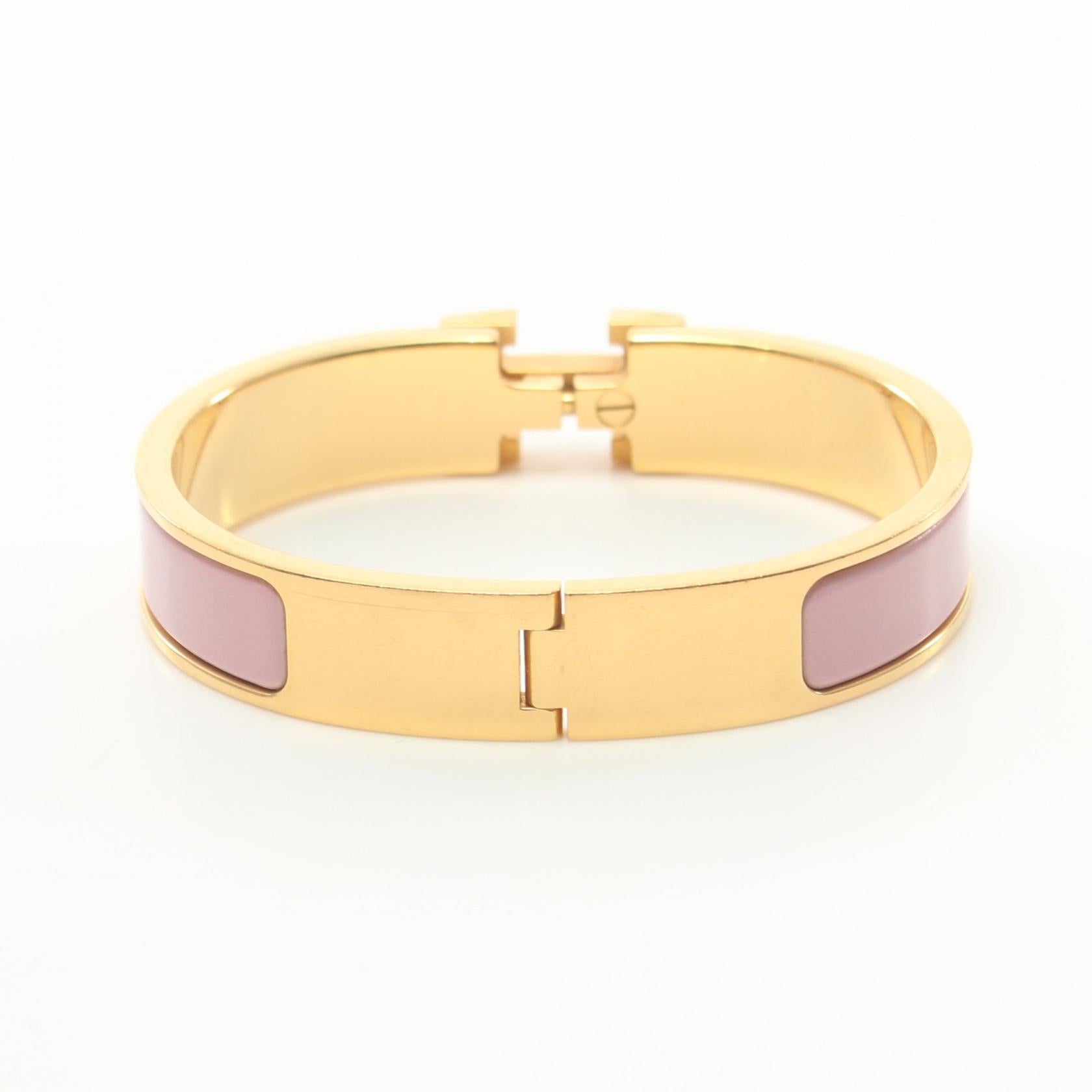 Hermes Click H Bangle Gold Enamel