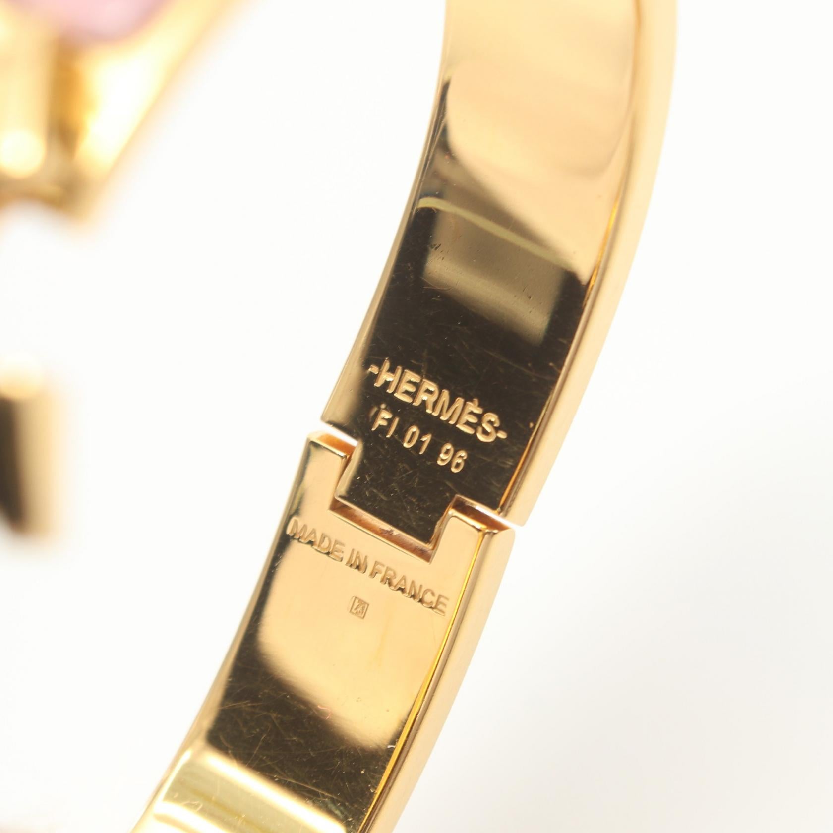 Hermes Click H Bangle Gold Enamel