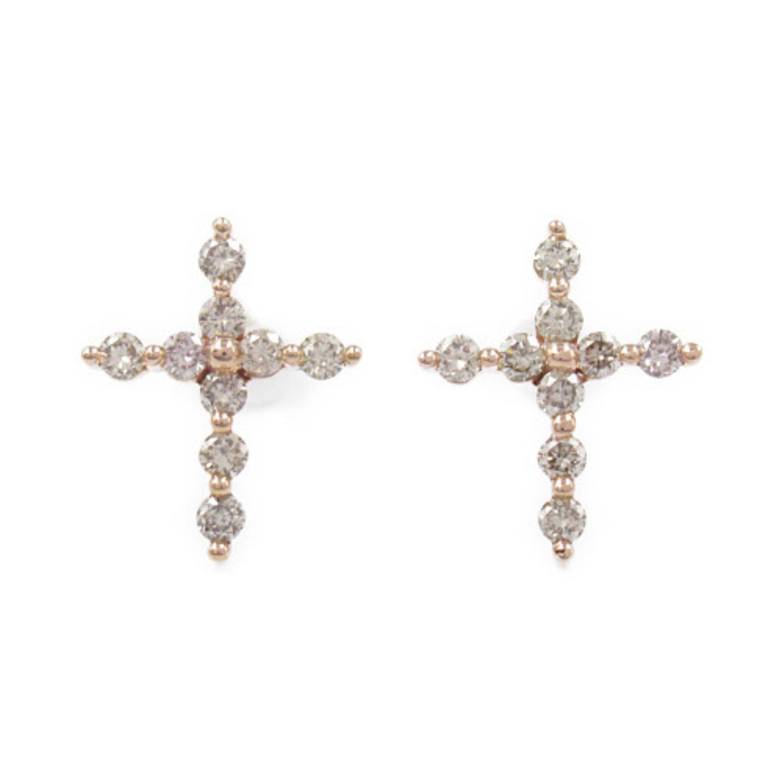 K18PG Pink Gold Diamond Earrings