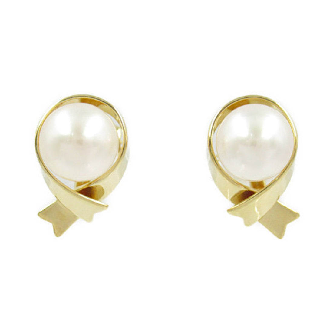 Mikimoto 18K Pearl Stud Earrings  Metal Earrings in Great Condition