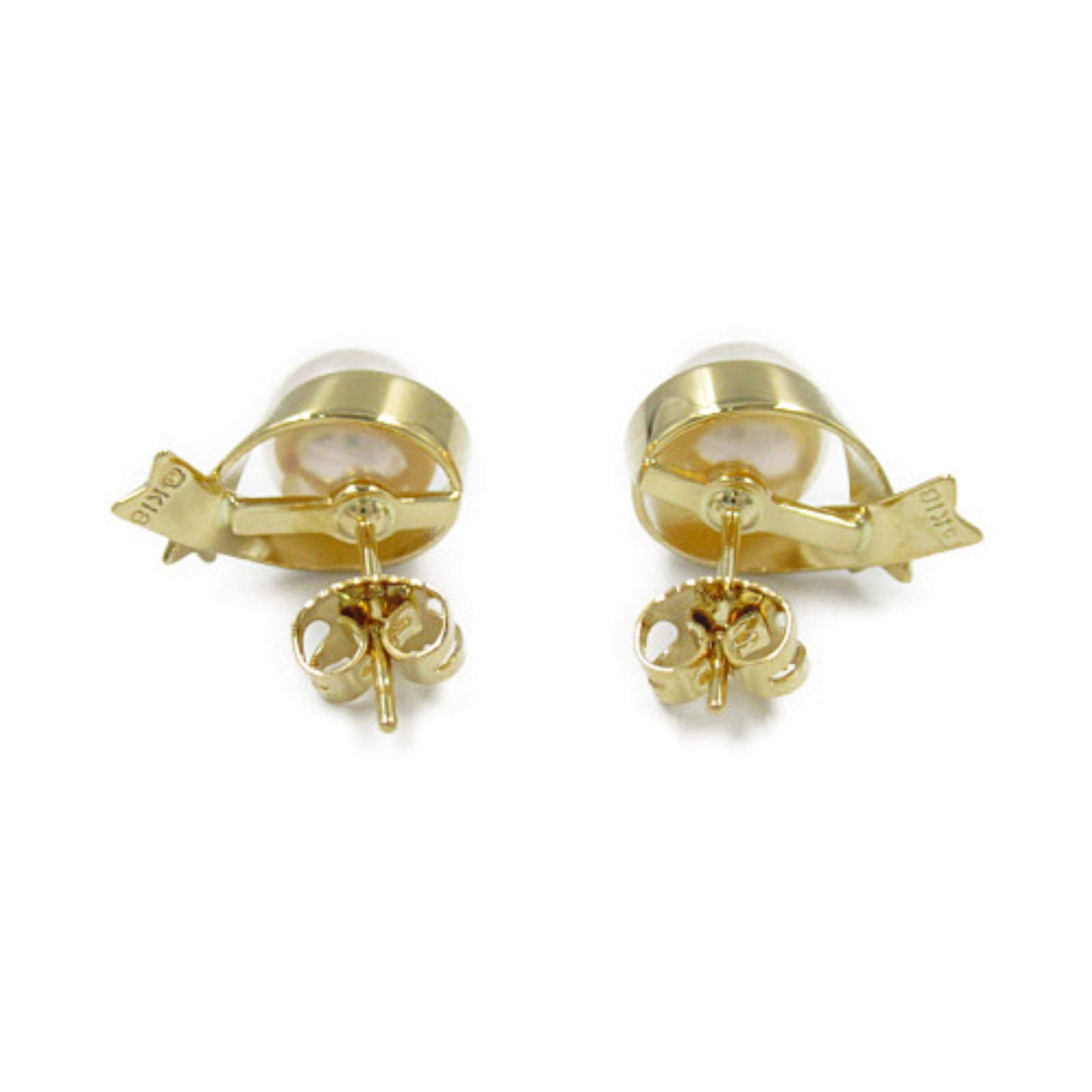 Mikimoto Pearl Earrings K18 Yellow Gold