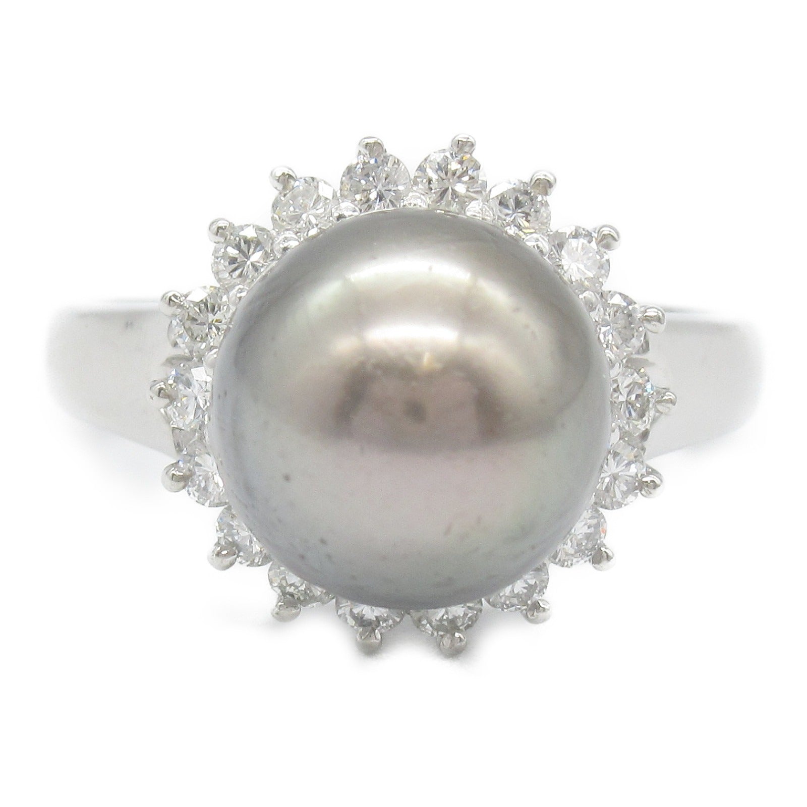 Tasaki Pearl Ring Pt900 Platinum Diamond