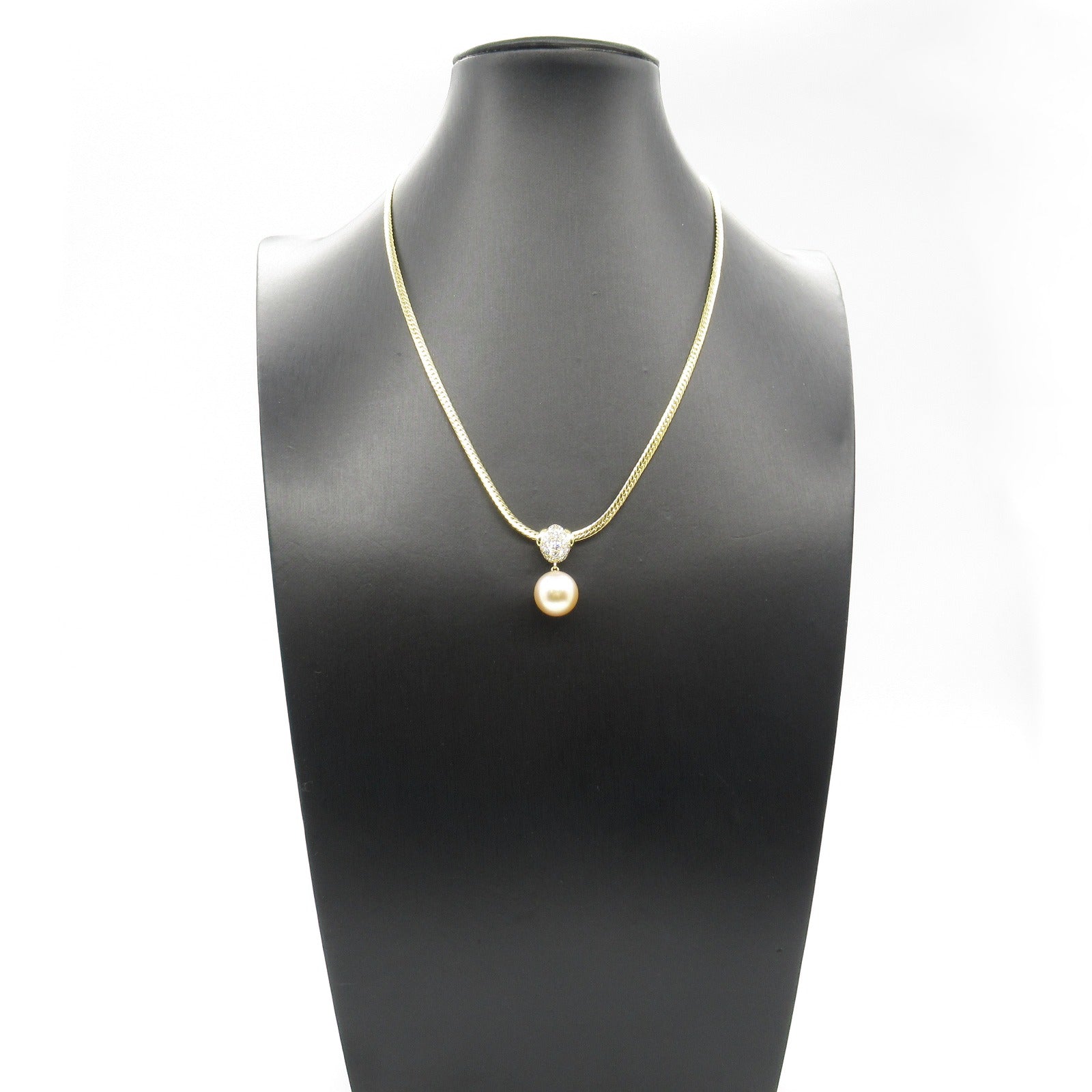 Mikimoto Pearl Diamond Necklace K18 Yellow Gold