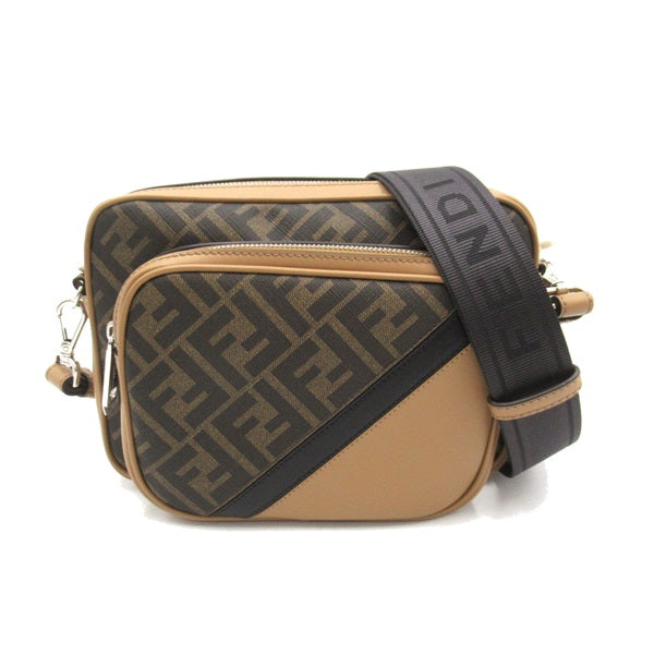 Fendi Zucca Canvas & Leather Shoulder Bag Leather Crossbody Bag 7VA607ALKAF1IKC in Great Condition