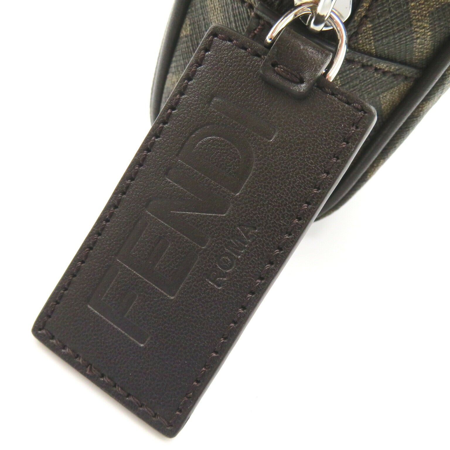 Fendi Brown PVC Coated Canvas Pouch