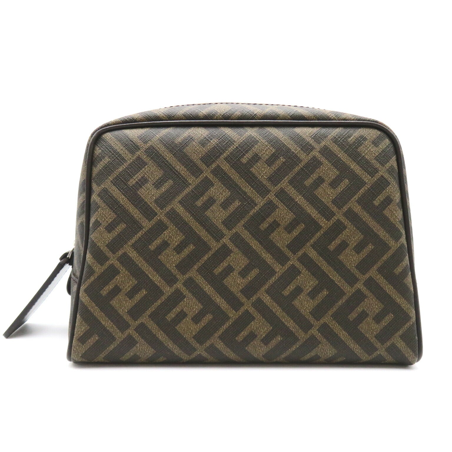 Fendi Brown PVC Coated Canvas Pouch