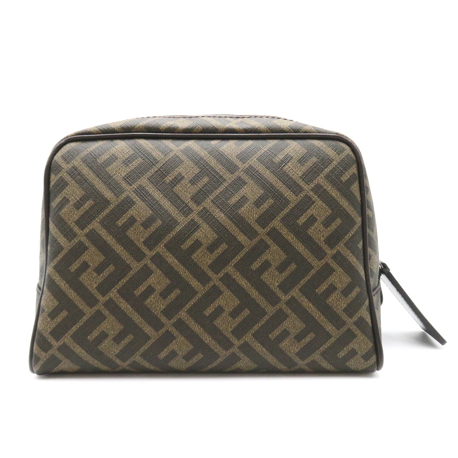 Fendi Brown PVC Coated Canvas Pouch