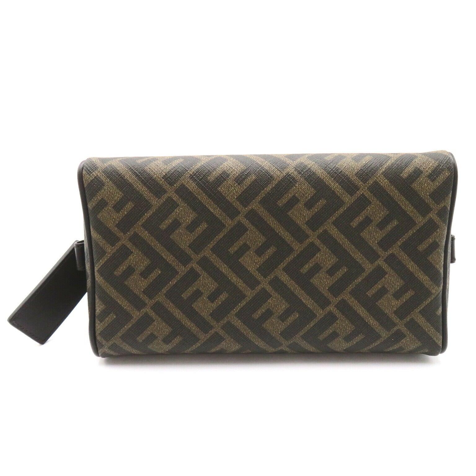 Fendi Brown PVC Coated Canvas Pouch