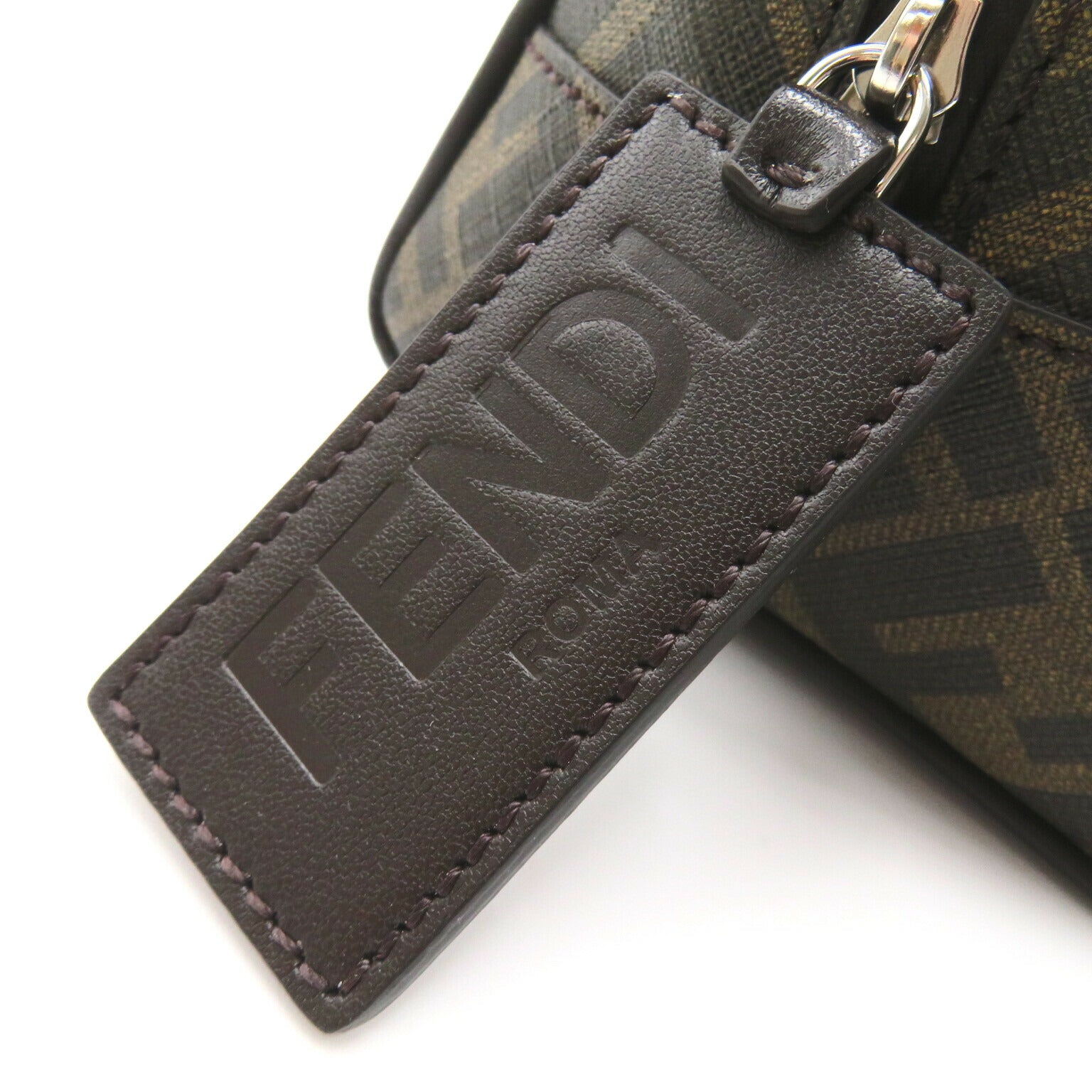 Fendi Brown PVC Coated Canvas Pouch