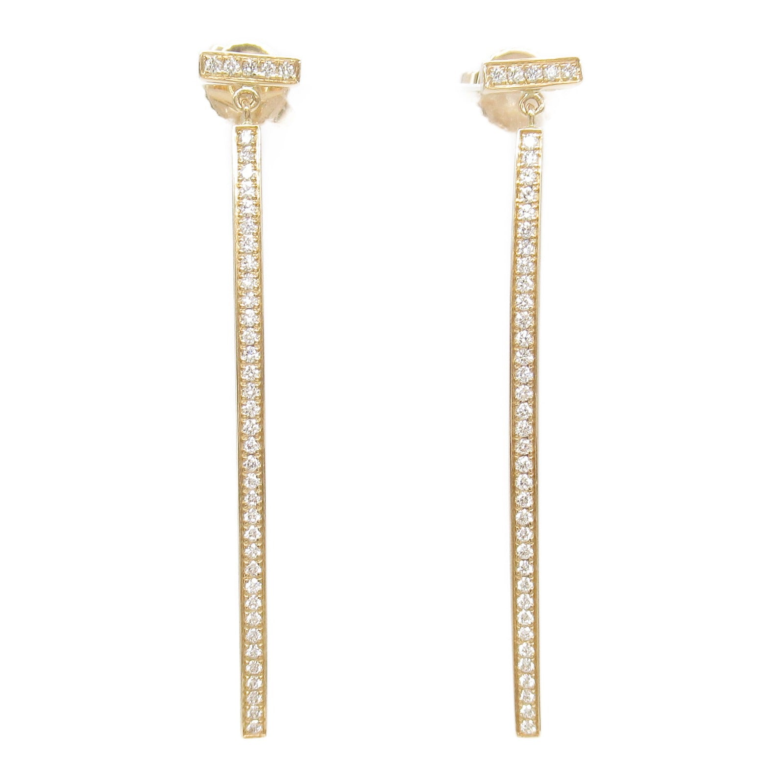 Tiffany & Co Diamond T Earrings K18PG Pink Gold