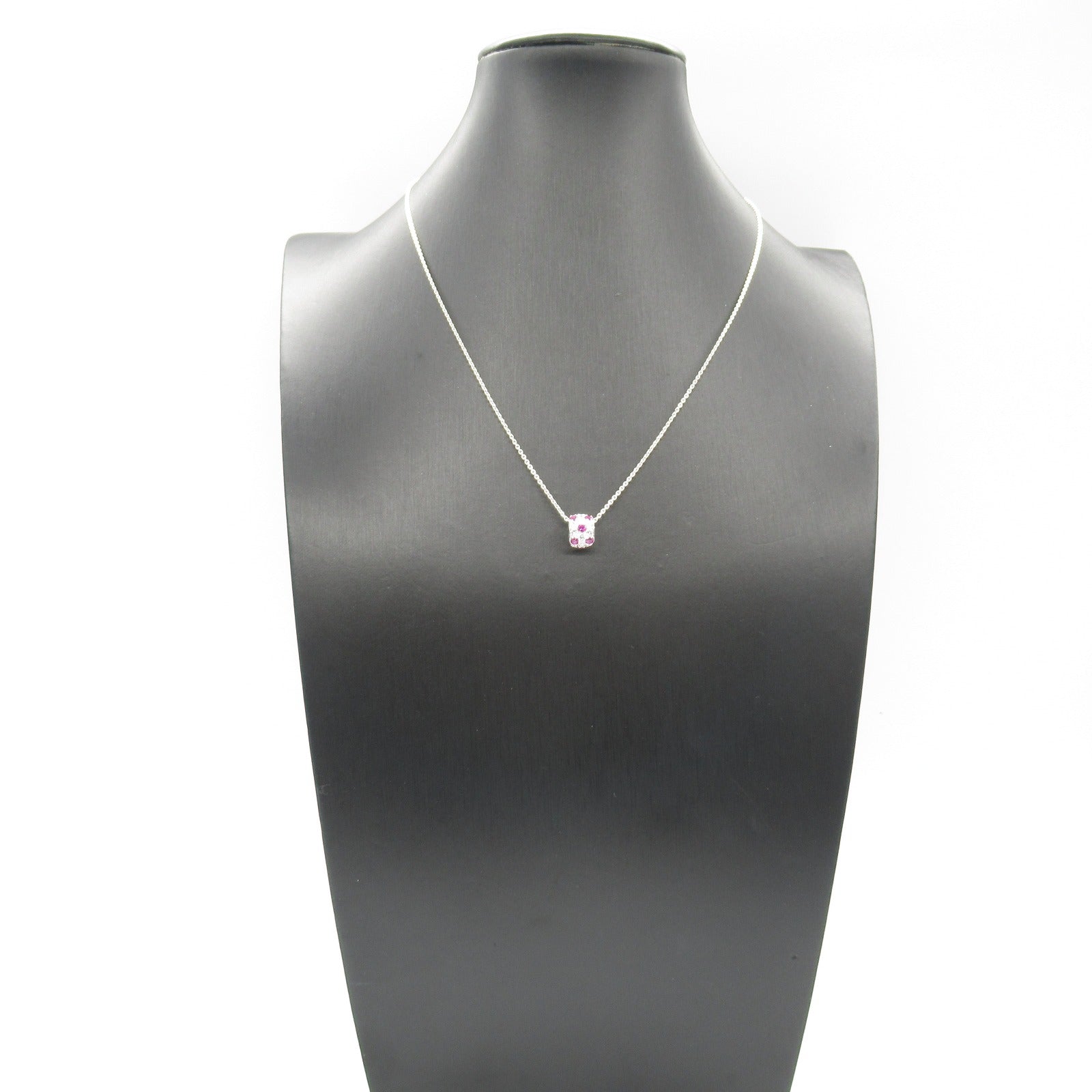 MIKIMOTO Ruby Diamond Necklace K18WG White Gold