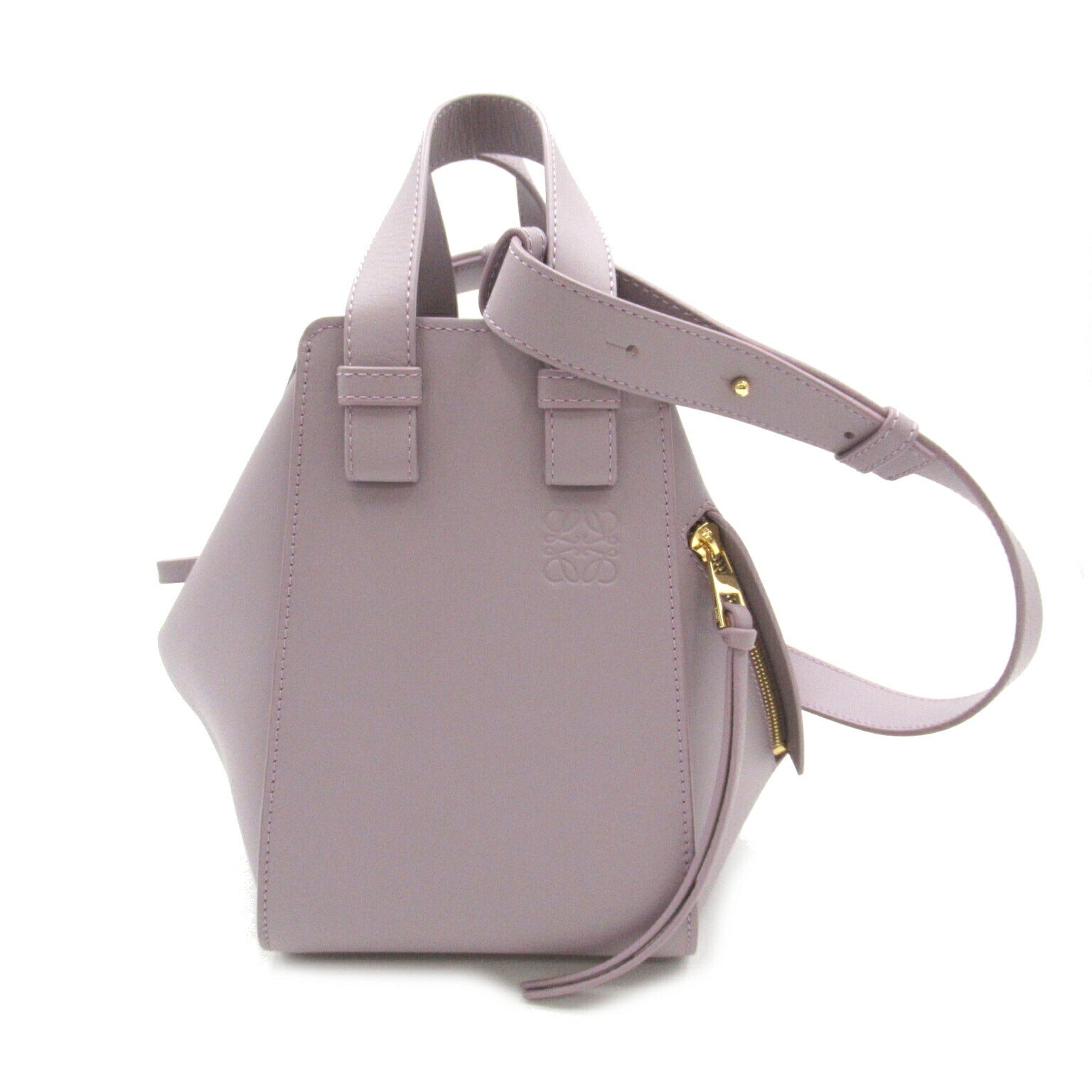 Loewe Hammock 2way Handbag Purple Leather