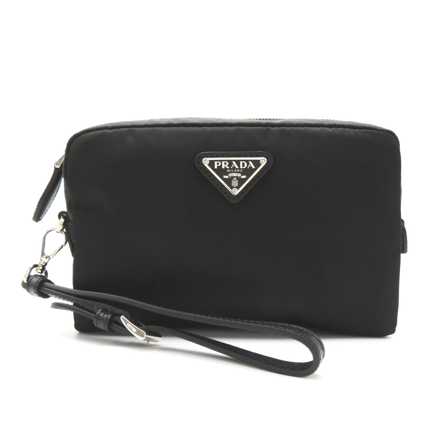 Prada Nylon Strap Pouch Accessory Bag Black