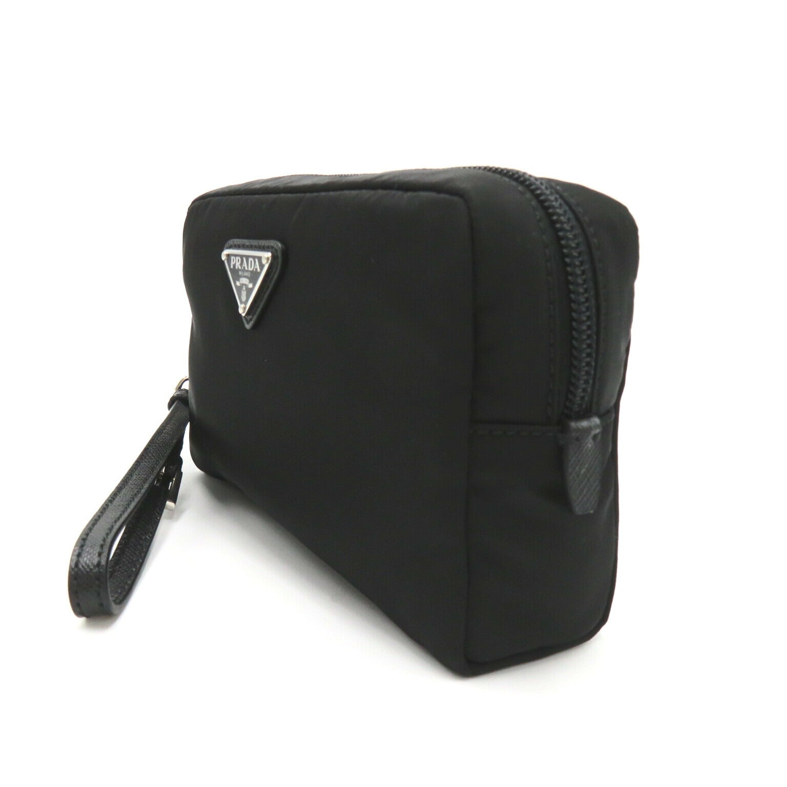 Prada Nylon Strap Pouch Accessory Bag Black