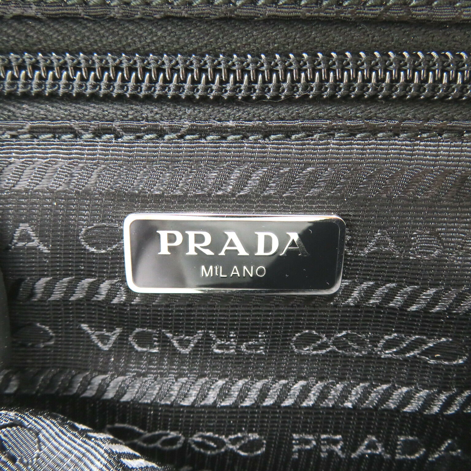 Prada Nylon Strap Pouch Accessory Bag Black