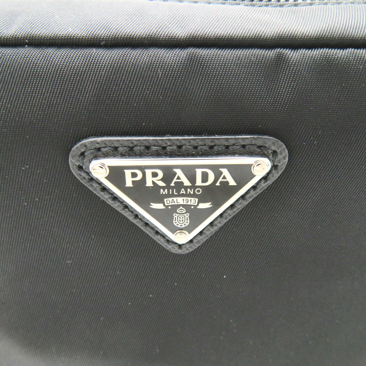 Prada Tessuto Cosmetic Pouch Canvas Vanity Bag 1NS021R067F0002 in Very Good Condition