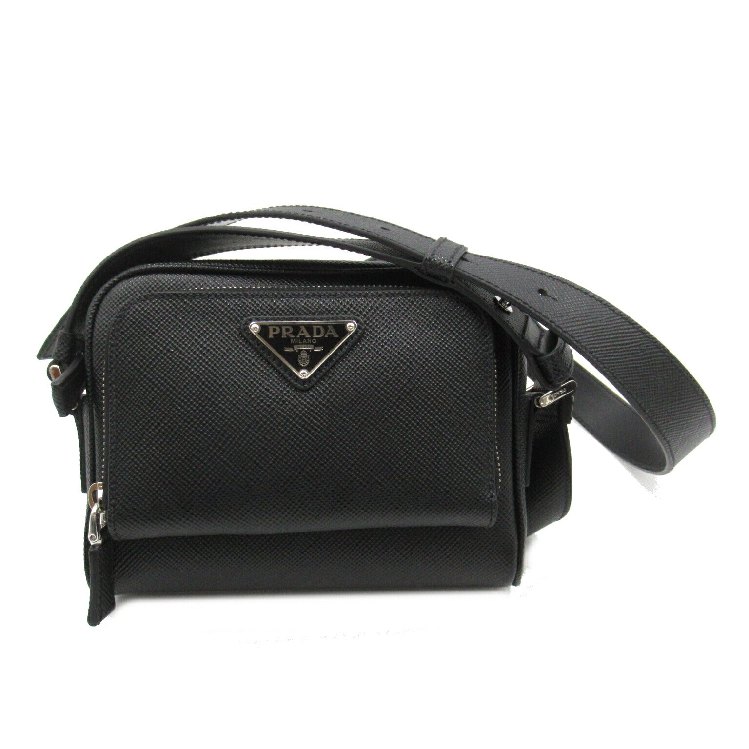 Prada Saffiano Leather Shoulder Bag Black