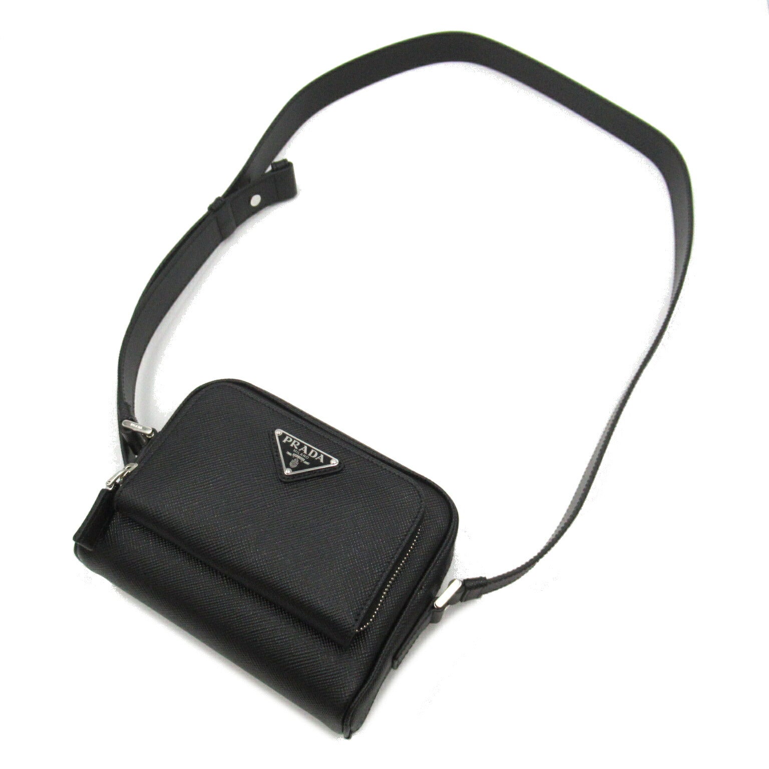 Prada Saffiano Leather Shoulder Bag Black