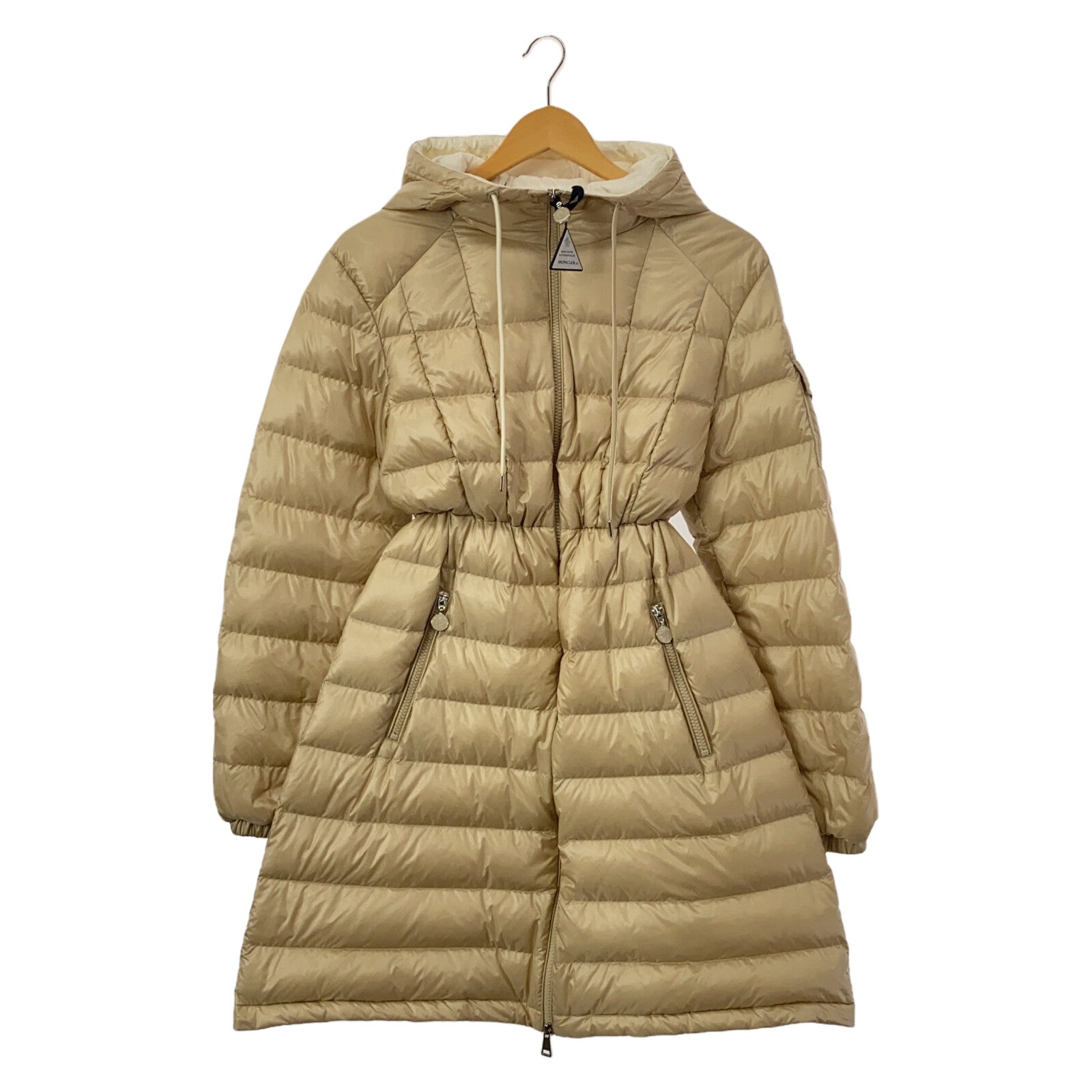 Moncler Long Down Jacket Beige