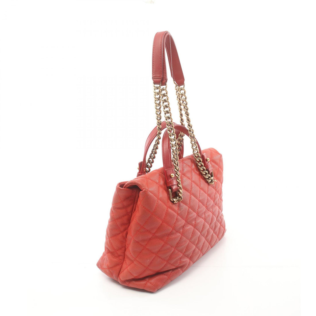 Chanel Caviar Skin Matelasse Shoulder Bag Red