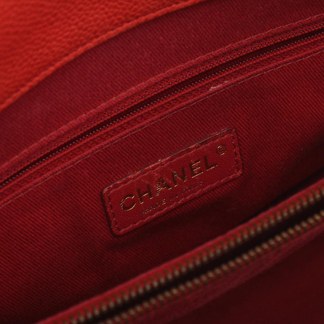 Chanel Caviar Skin Matelasse Shoulder Bag Red