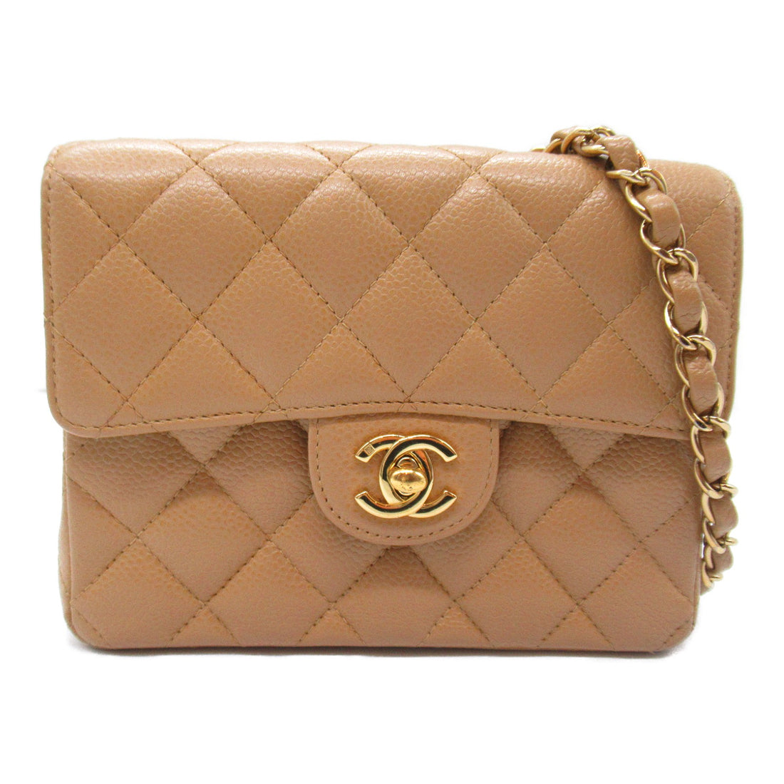 Chanel Mini Matelasse Chain Shoulder Bag Beige