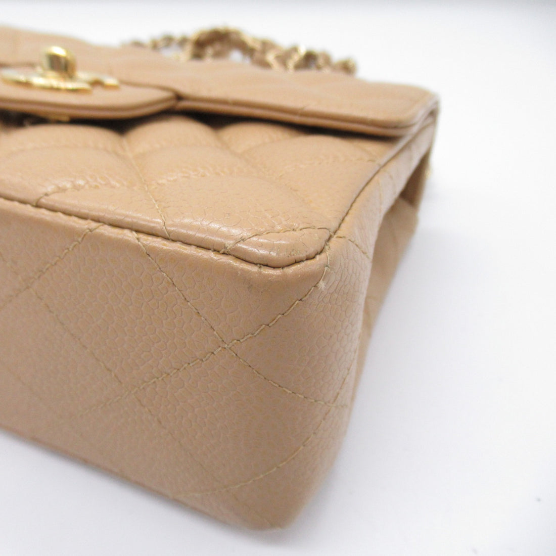 Chanel Mini Matelasse Chain Shoulder Bag Beige