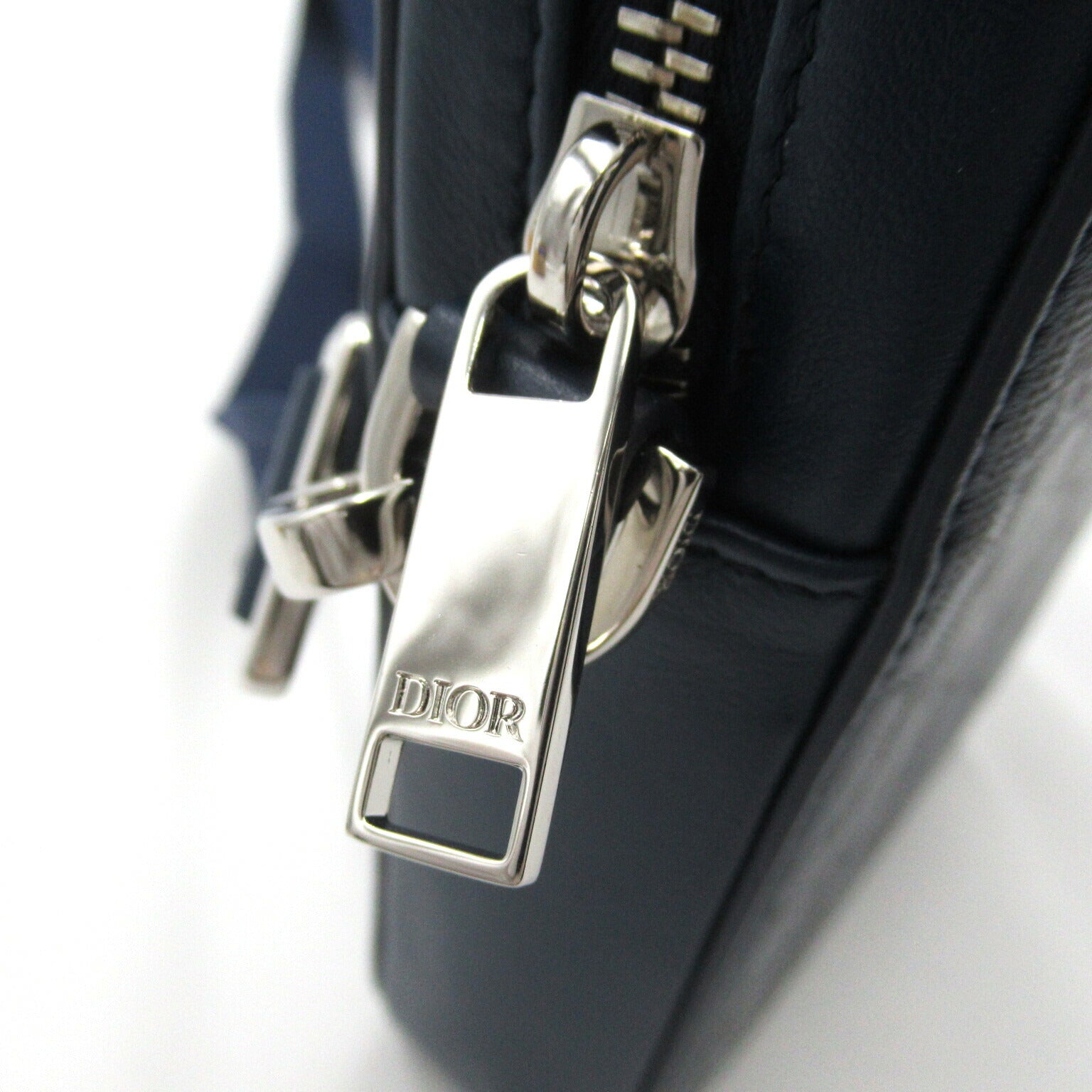 Dior Leather World Tour Shoulder Bag Navy