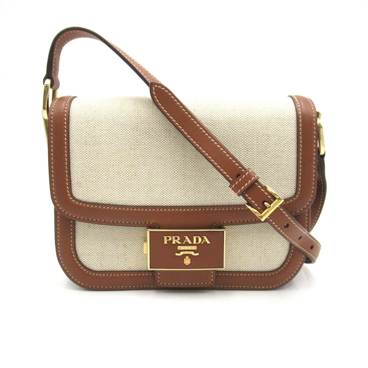 Prada Canvas Leather Shoulder Bag 1BD257