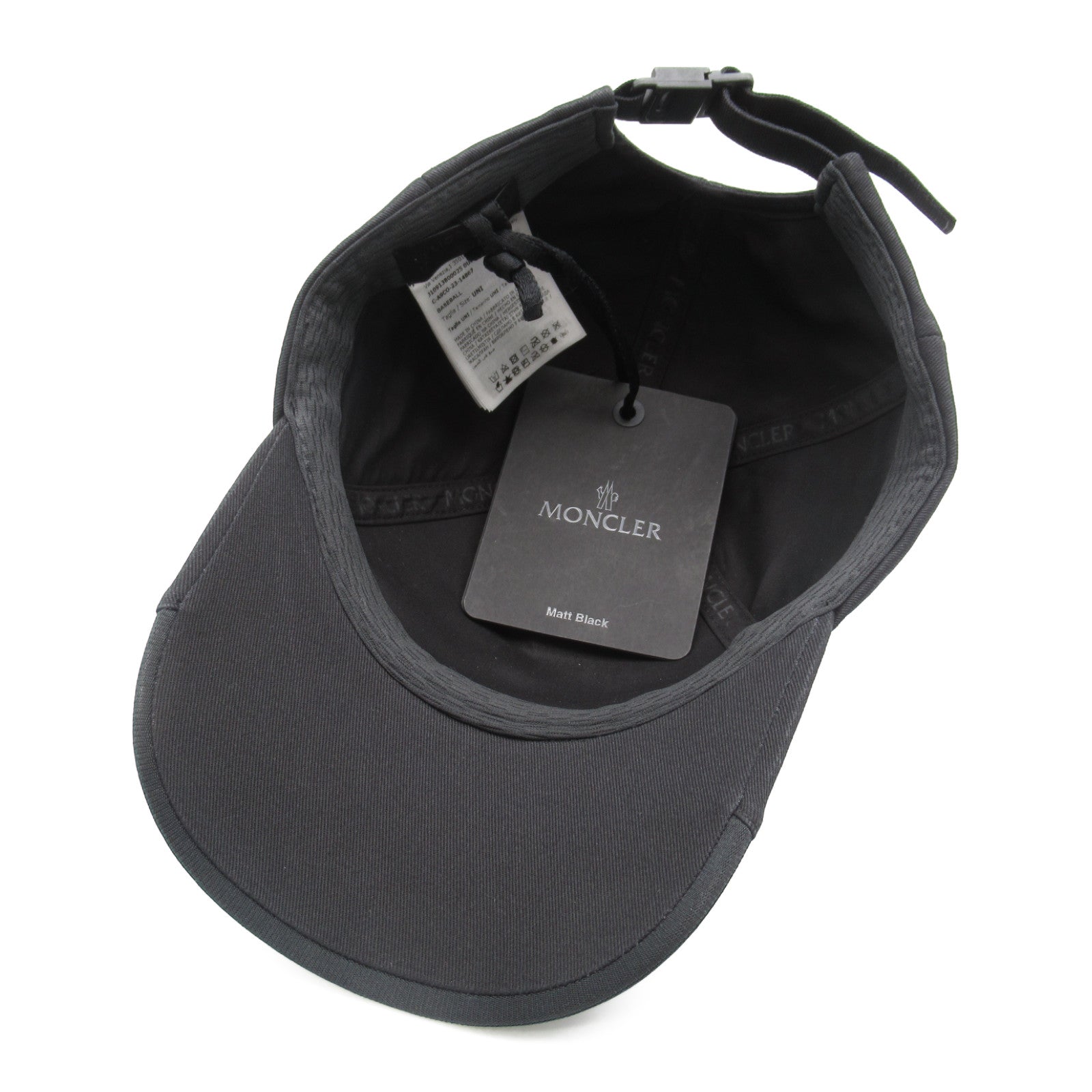 Moncler Cotton Baseball Cap Black Unisex