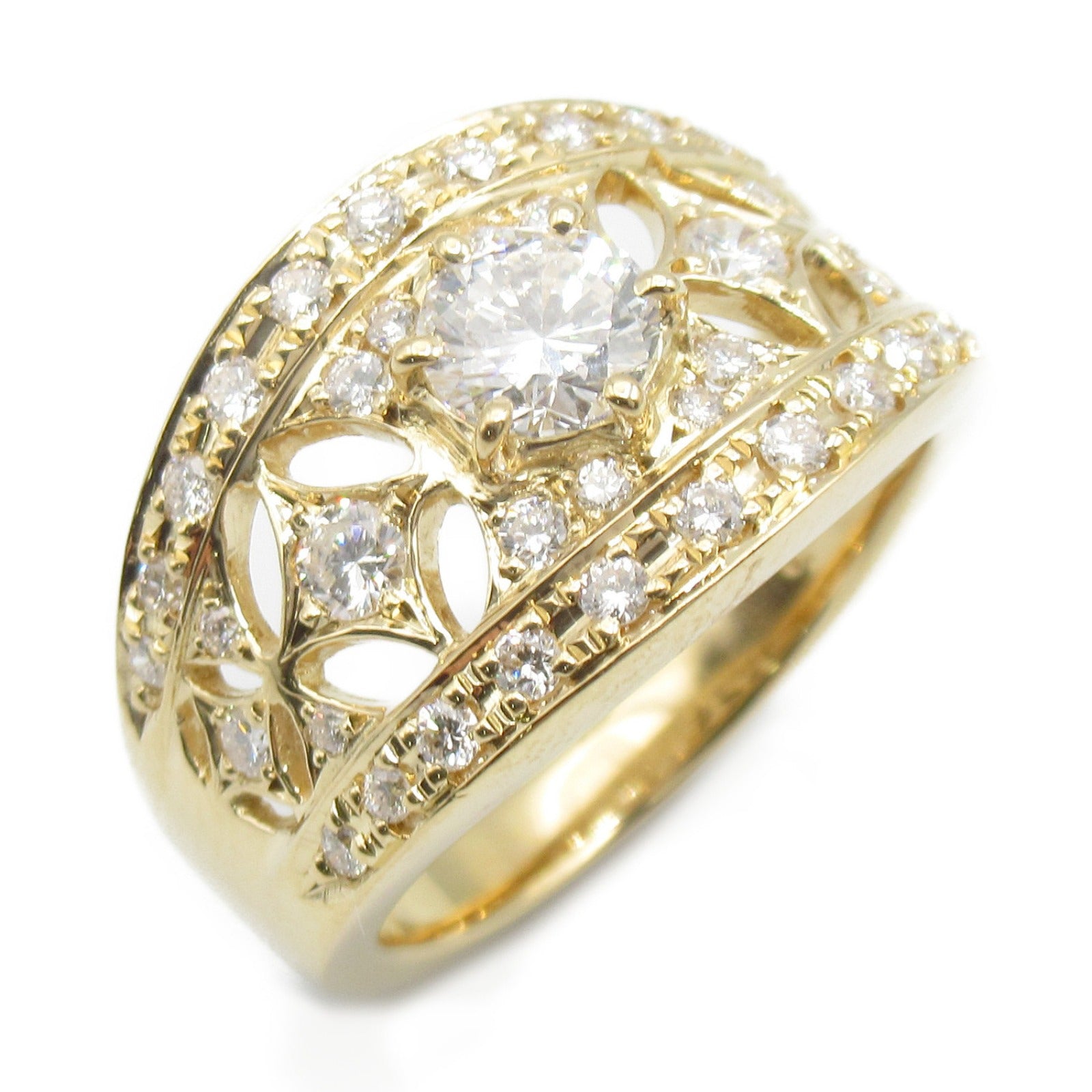 Tasaki Diamond Ring K18 Yellow Gold