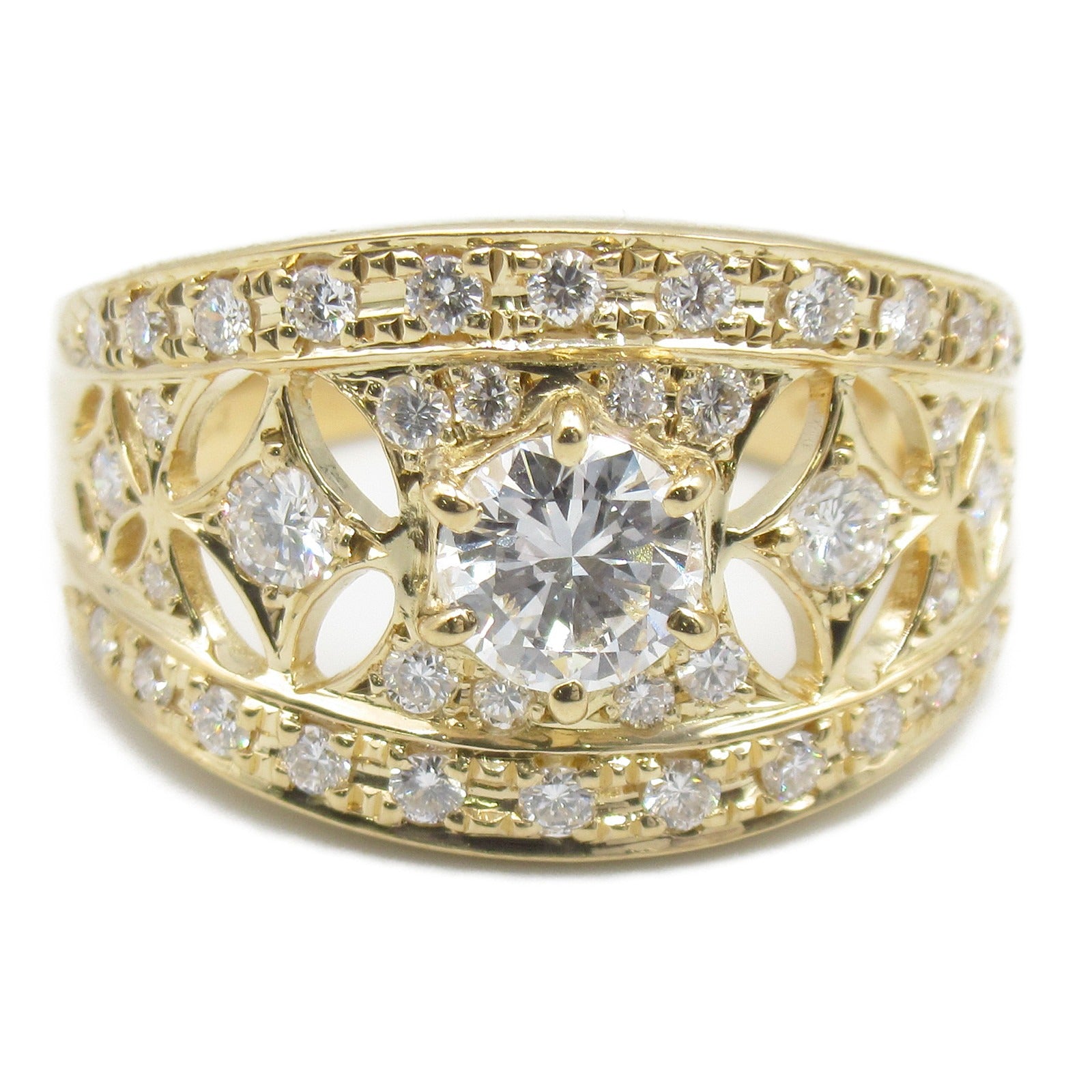 Tasaki Diamond Ring K18 Yellow Gold