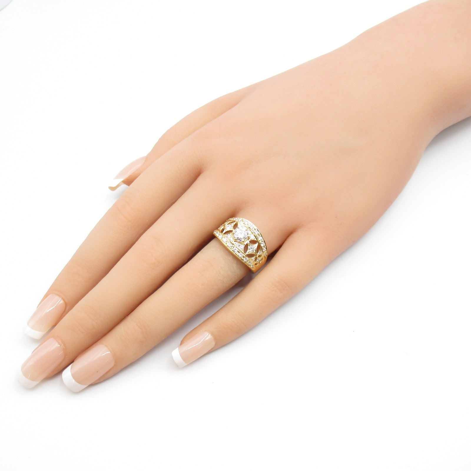 Tasaki Diamond Ring K18 Yellow Gold